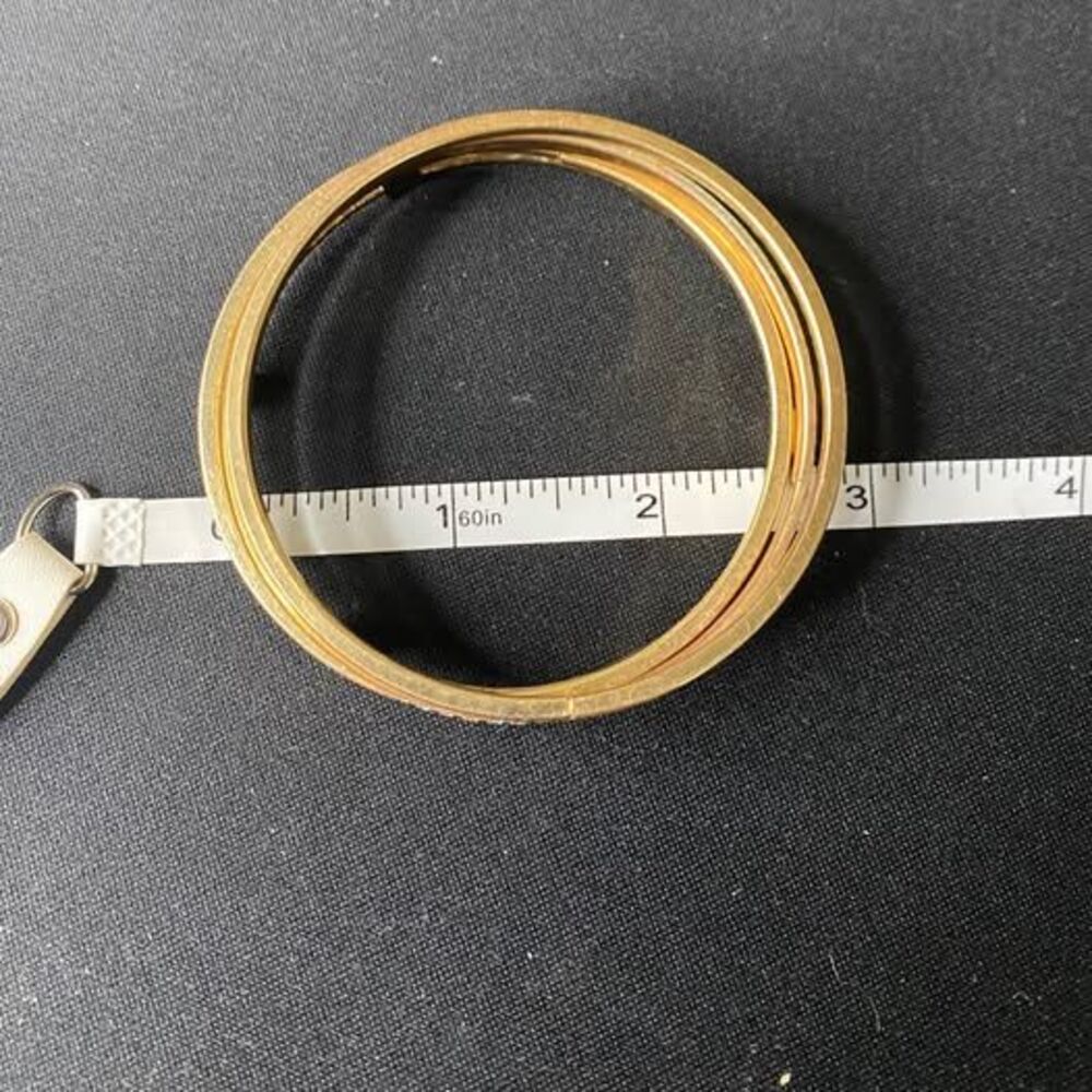 Stackable Gold Bangle Bracelets W/ Rhinestones - image 3